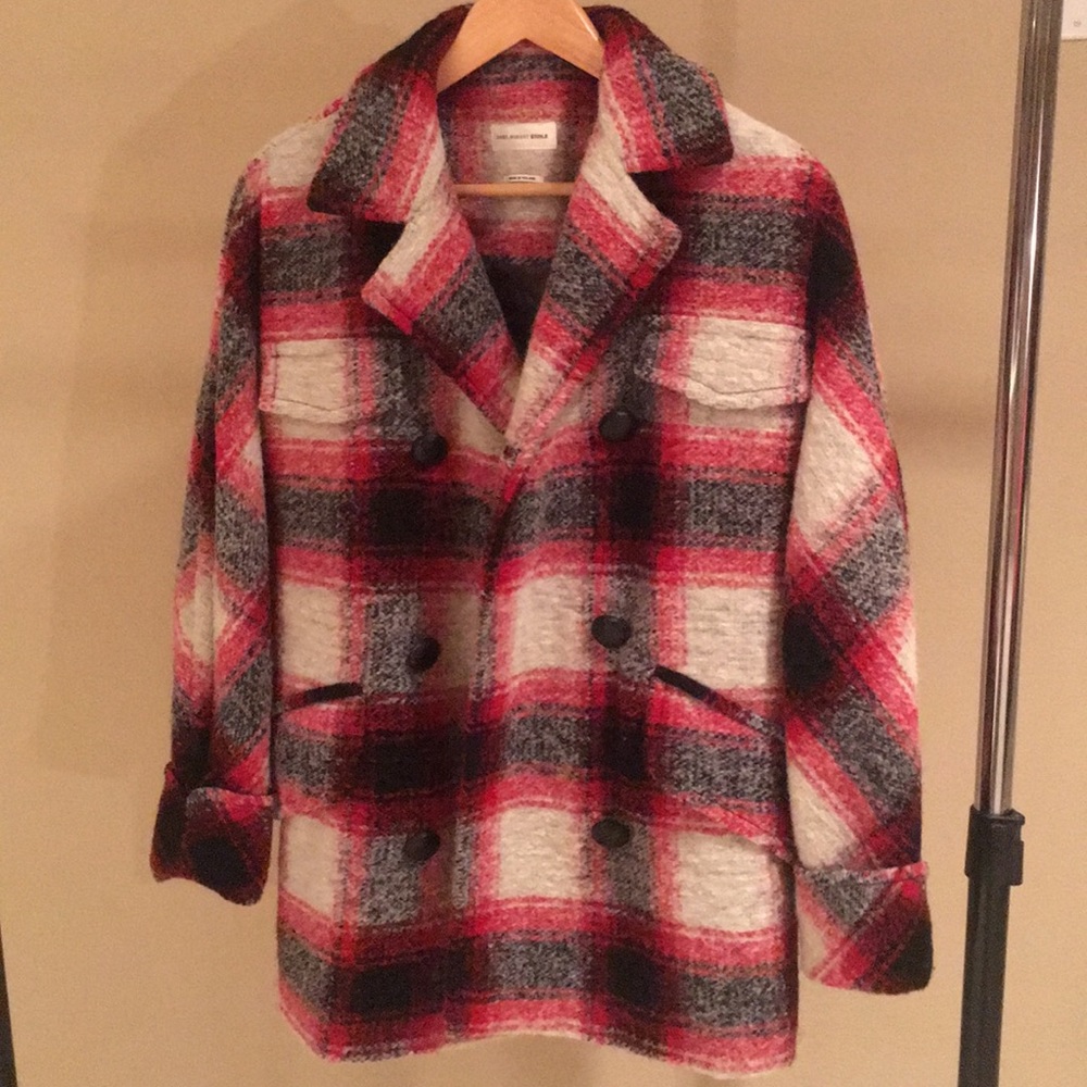 Isabel Marant Red Plaid Coat